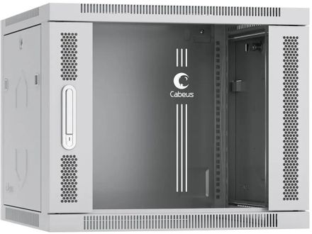 Шкаф коммутационный CABEUS SH-05F-9U60/35 настенный, стеклянная передняя дверь, 9U, 600x501x350 мм