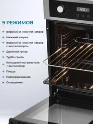 Духовой шкаф электрический ZUGEL ZOE452X, 50л, нержавеющая сталь