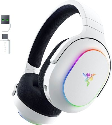 Гарнитура игровая Razer Barracuda X Chroma,  для компьютера и игровых консолей, накладные,  Bluetooth/радио, белый [rz04-05220200-r3m1]