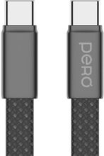 Изображение товара Кабель PERO DC18,  USB Type-C (m) -  USB Type-C (m),  1.5м,  плоский,  3A,  черный [prdc-18ccbl]