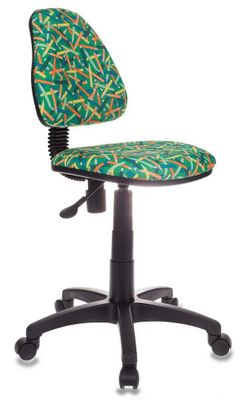 Кресло детское Бюрократ KD-4, на колесиках, ткань, зеленый [kd-4/pencil-gn]