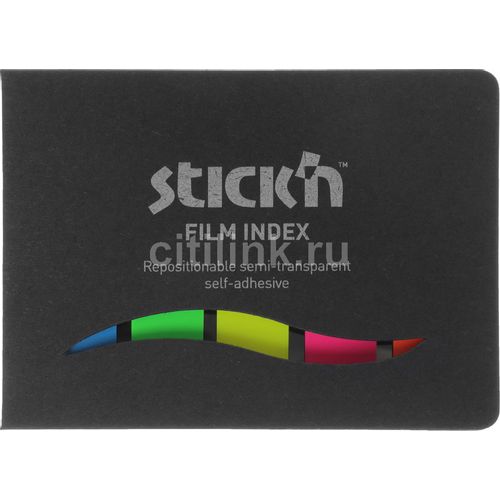 Закладки самоклеящиеся, индексы STICK`N 21076, 12x45 мм, 5 цв х 25 лист 24 шт./кор.
