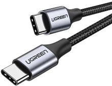 Изображение товара Кабель UGREEN USB Type-C (m) - USB Type-C (m), 2 м, в оплетке серый/черный