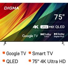 Изображение товара 75-дюймовый смарт телевизор Digma DM-LED75UQB31 QLED 4K HDR Google TV
