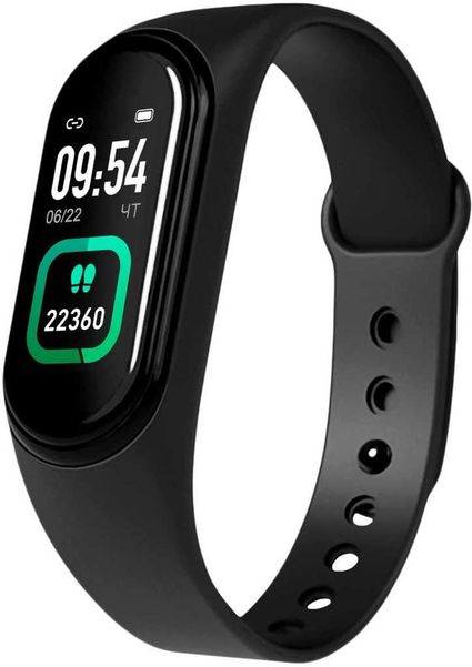 Смарт-браслет GEOZON Heart Rate,  0.96",  черный / черный [g-sm09blk]