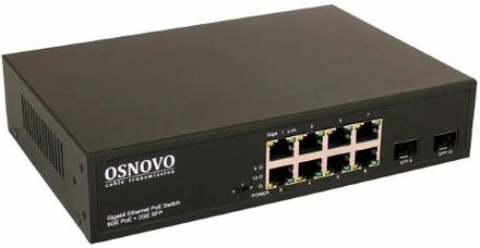 Коммутатор OSNOVO SW-80802(150W), неуправляемый, 8 RJ-45, 1000 Мбит/с