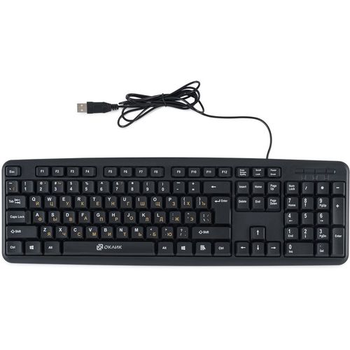 Клавиатура Oklick 130M, проводная, USB, мембранная, черный [337077]