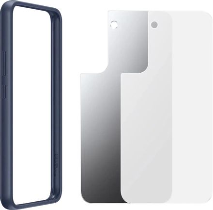 Чехол (клип-кейс) Samsung Frame Cover, для Samsung Galaxy S22+, темно-синий/прозрачный [ef-ms906cnegru]