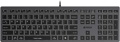 Клавиатура A4TECH Fstyler FX60H,  USB, серый [fx60h grey/white]