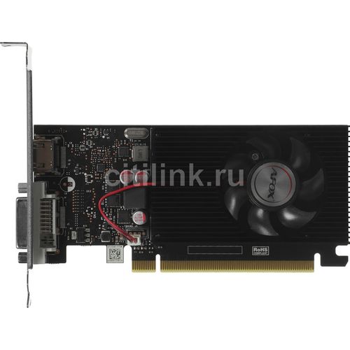 Видеокарта AFOX NVIDIA GeForce GT 1030 AF1030-4096D4L2 4ГБ DDR4, Low Profile, Ret