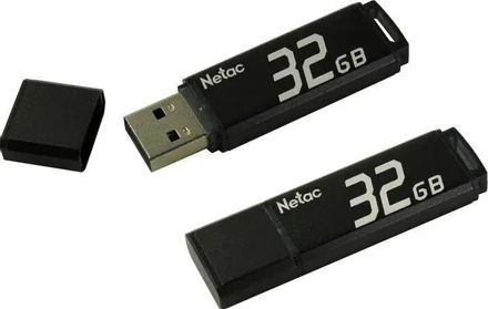 Флешка USB NETAC U351 32ГБ, USB2.0, серый [nt03u351n-032g-20bk]