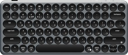Клавиатура KEYCHRON B3P-K1-RU, беспроводная, USB, Bluetooth/Радиоканал, ножничная, заводское нанесение кириллицы, темно-серый