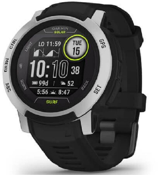 Смарт-часы Garmin Instinct 2 Solar,  46мм,  1.2",  черный/белый / черный [010-02627-05]