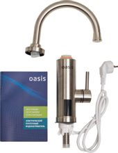 Водонагреватель OASIS KP-S,  проточный,  3.3кВт,  кран,  нержавеющая сталь