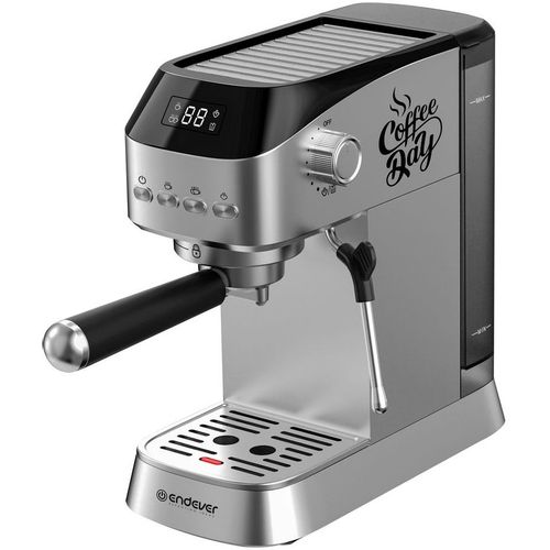 Кофеварка Endever Costa-1089, рожковая, стальной /черный