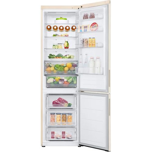 Холодильник двухкамерный LG GC-B509AEMW инверторный, бежевый