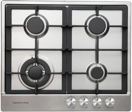 Газовая варочная панель ZIGMUND & SHTAIN Primary GN 128.61 S, 4 конфорки, нержавеющая сталь, серый