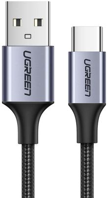 Кабель UGREEN 60128,  USB Type-C (m) -  USB (m),  2м,  в оплетке,  черный