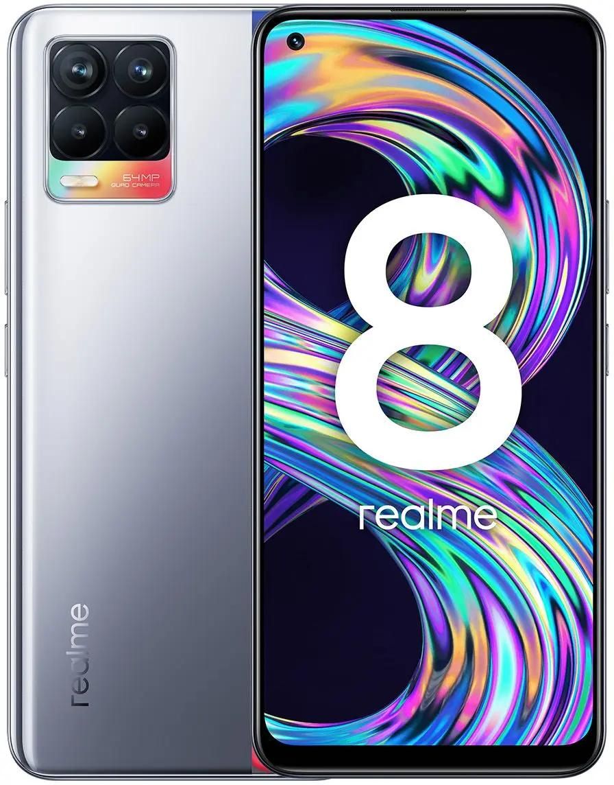 Ответы на вопросы о товаре смартфон REALME 8 6/128Gb, серебристый (1517179)  в интернет-магазине СИТИЛИНК