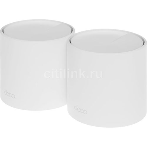 Бесшовный Mesh роутер TP-LINK DECO X50(2-PACK), Wi-Fi 6, AX3000, 2.4/5ГГц, 3 WAN/LAN, белый, 2 шт. в комплекте