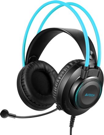 Гарнитура A4TECH Fstyler FH200i,  для компьютера, накладные,  синий [fh200i blue]