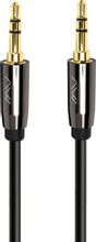 Изображение товара Кабель аудио CAWEON GG,  Jack 3.5 (m) -  Jack 3.5 (m),  медь луженая, 3м, GOLD,  черный [gg-3m]