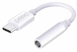 Изображение товара Переходник PERO AD09, USB Type-C (m) - Jack 3.5 (f), 0.1м, белый Изображение товара Переходник PERO AD09, USB Type-C (m) - Jack 3.5 (f), 0.1м, белый