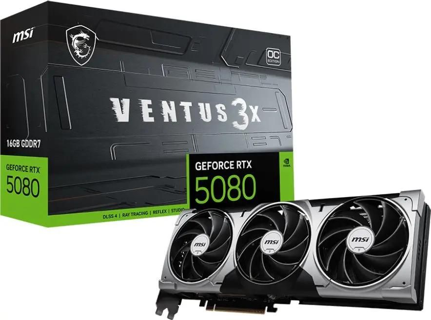 Видеокарта MSI GeForce RTX 5080 VENTUS 3X OC, 16 GB GDDR7, 256 bit, 3xDisplayPort, HDMI, GPU 2640 MHz, фото5