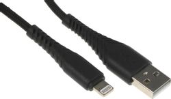 Изображение товара Кабель BORASCO Fishbone,  Lightning (m) -  USB (m),  1м,  3A,  черный [38507]