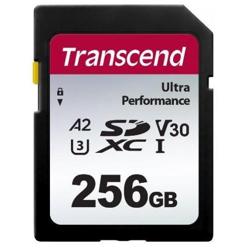 Карта памяти SDXC UHS-I U3 Transcend 256 ГБ, 160 МБ/с, Class 10, TS256GSDC340S, 1 шт., без адаптера