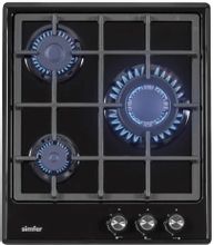 Газовая варочная панель Simfer H45V31B516, 3 конфорки, эмалированная ...