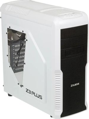 Корпус ATX Zalman Z3 PLUS, Midi-Tower, без БП,  белый [z3 plus white]