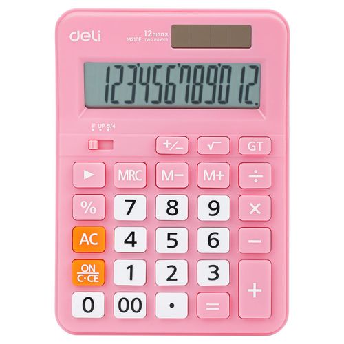 Калькулятор Deli EM210FPINK, 12-разрядный, розовый