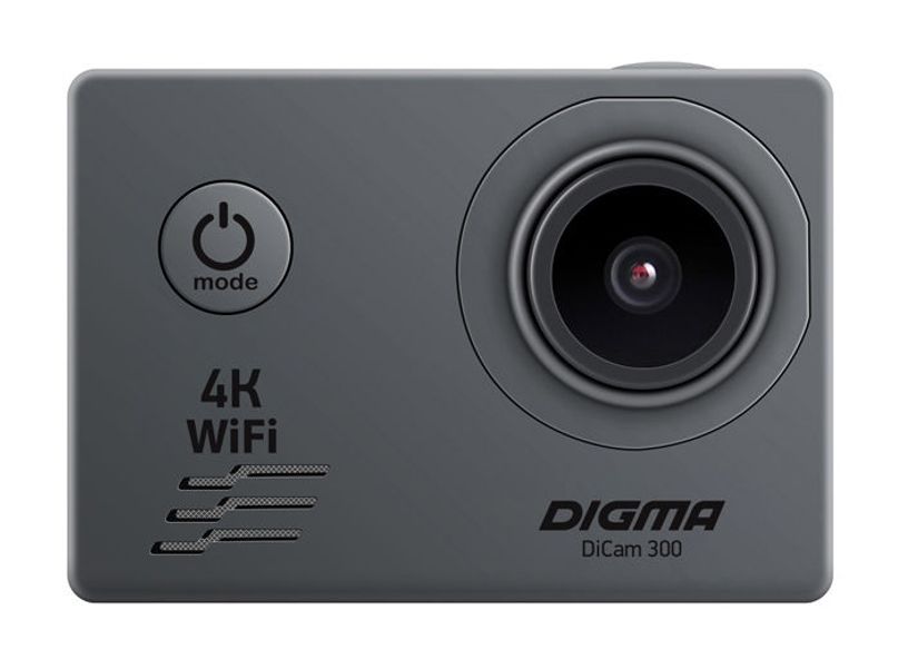 Экшн-камера Digma DiCam 300 4K,  WiFi,  серый [dc300]