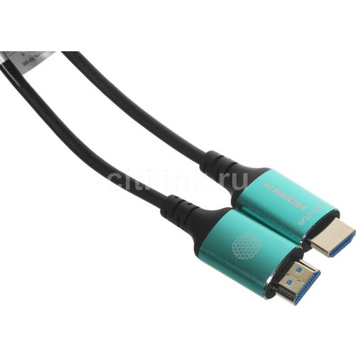Кабель аудио-видео Cactus CS-HDMI-AOC-2.1-20, HDMI (m) — HDMI (m), ver 2.1, 20м, GOLD, черный