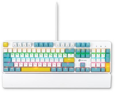 Клавиатура Oklick K951X,  USB, c подставкой для запястий, белый [1901079]