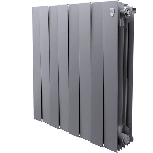Радиатор биметаллический ROYAL THERMO PianoForte 500, 8 секций, боковое подключение, серебристый