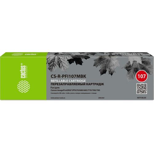 Картридж Cactus CS-R-PFI107MBK, черный матовый / CS-R-PFI107MBK