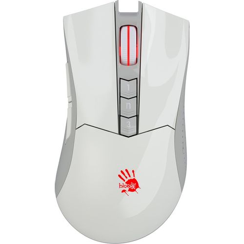 Мышь беспроводная A4TECH Bloody R90 Plus, игровая, радио, оптическая, USB, 5000dpi, белый [r90 plus greuish white]