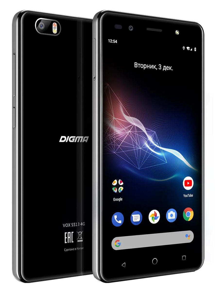 Смартфон Digma Vox S513 4G, черный – купить в Ситилинк | 488865