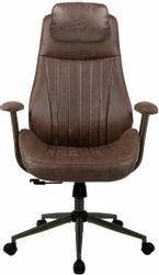 Кресло руководителя BRABIX Arizona EX-573, экокожа/замшевая ткань, до 120кг, коричневый