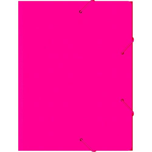 Упаковка папок на резинке Бюрократ Неон DNE510PINK, A4, 30мм корешок, пластик, 0.5мм, розовый 10 шт./кор.