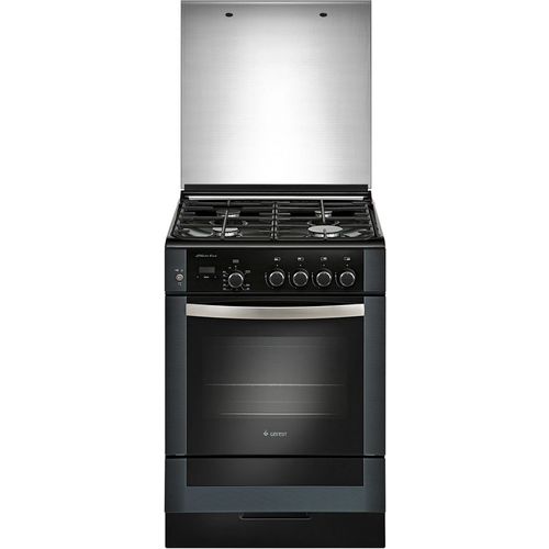 Газовая плита GEFEST ПГ 6300-03 0046, газовая духовка, стеклянная крышка, чугун, черный