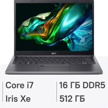 Изображение товара Ноутбук Acer Aspire 5 A514-56M-770K с 14 IPS экраном i7 16 ГБ 512 ГБ SSD без ОС