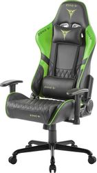 Кресло игровое ZONE 51 Clubpoint, экокожа, до 150кг, черный/зеленый