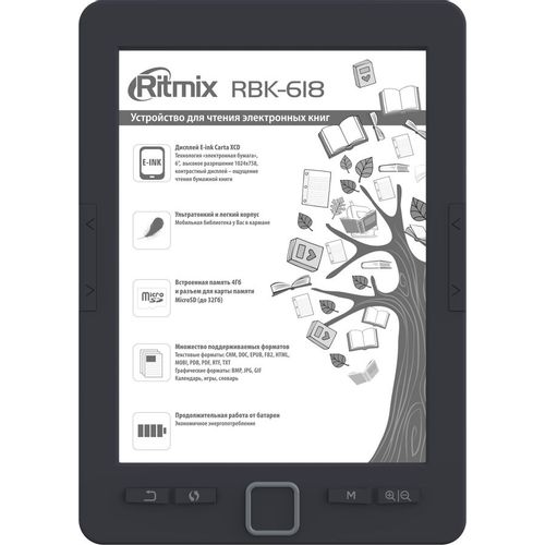 Электронная книга Ritmix RBK-618, 6", черный