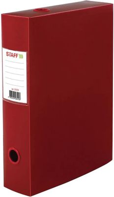 Короб архивный STAFF 237276,  пластик,  70мм,  A4,  330x245,  красный