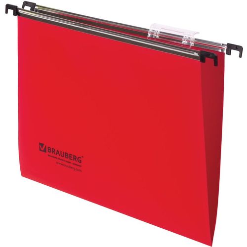 Папка подвесная BRAUBERG 231800, A4, пластик, красный, 5шт
