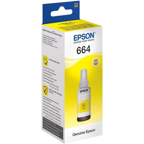Чернила Epson 664 C13T66444A, для Epson, 70мл, желтый