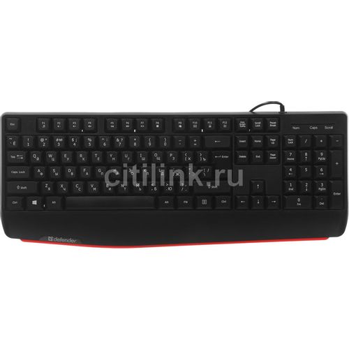 Клавиатура Defender Atom HB-546, проводная, USB, мембранная, черный [45546]